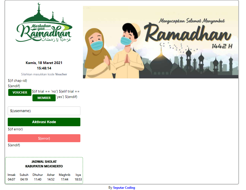 Template Login Mikrotik Hotspot Ramadhan 2021 Terbaru